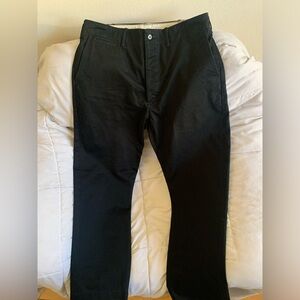 Buck Mason Officer Pants 9.5 OZ Service Twill Black 34 x 31 Mens